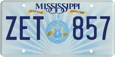 MS license plate ZET857