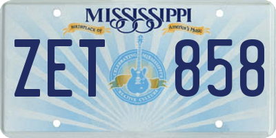 MS license plate ZET858