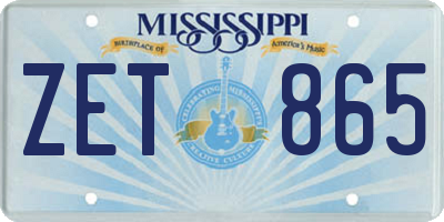 MS license plate ZET865