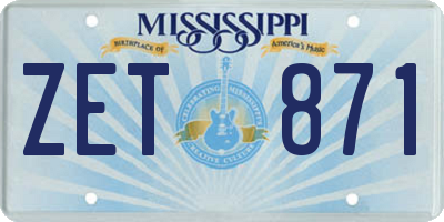 MS license plate ZET871