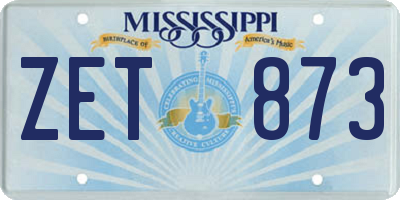 MS license plate ZET873
