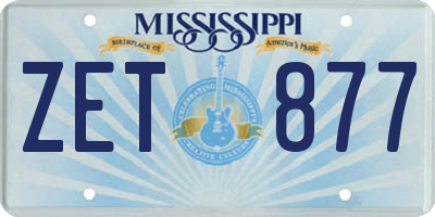 MS license plate ZET877