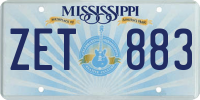 MS license plate ZET883