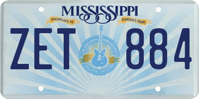 MS license plate ZET884