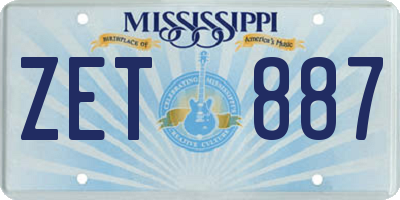 MS license plate ZET887