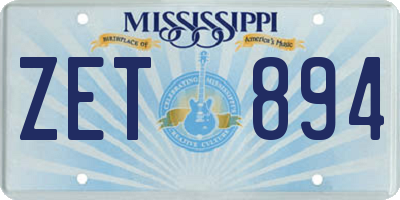 MS license plate ZET894