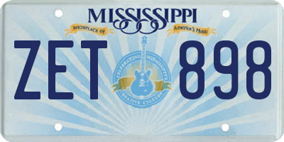 MS license plate ZET898