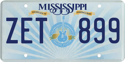 MS license plate ZET899