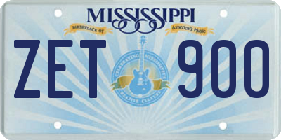 MS license plate ZET900