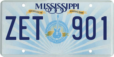 MS license plate ZET901