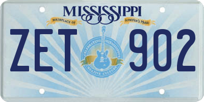 MS license plate ZET902