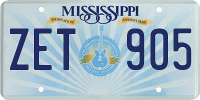 MS license plate ZET905