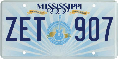 MS license plate ZET907