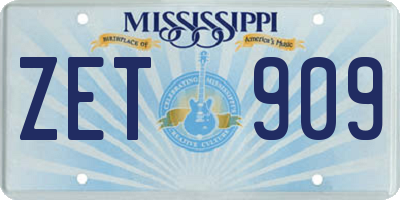MS license plate ZET909