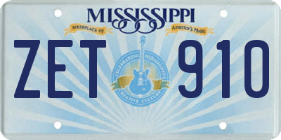 MS license plate ZET910