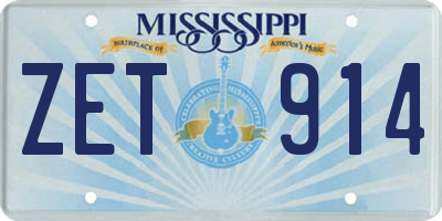 MS license plate ZET914