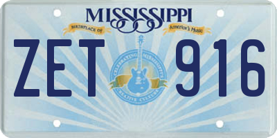 MS license plate ZET916
