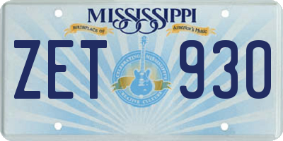 MS license plate ZET930