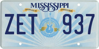 MS license plate ZET937