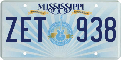 MS license plate ZET938
