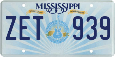 MS license plate ZET939