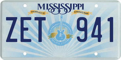 MS license plate ZET941