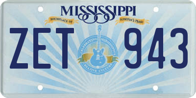 MS license plate ZET943