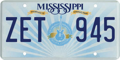 MS license plate ZET945