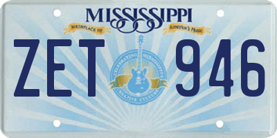 MS license plate ZET946