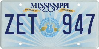 MS license plate ZET947