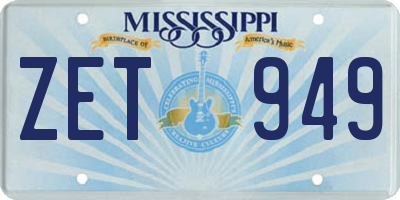 MS license plate ZET949