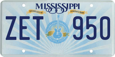 MS license plate ZET950