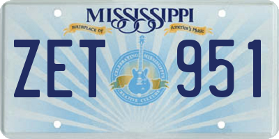 MS license plate ZET951