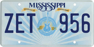 MS license plate ZET956