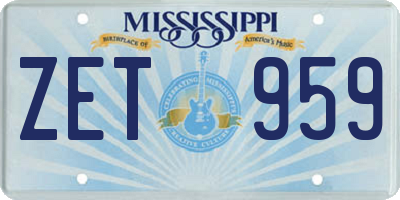 MS license plate ZET959