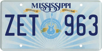 MS license plate ZET963