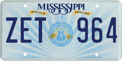 MS license plate ZET964