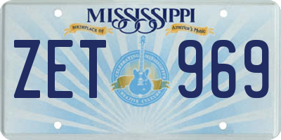 MS license plate ZET969