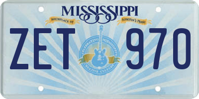 MS license plate ZET970
