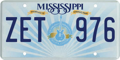 MS license plate ZET976