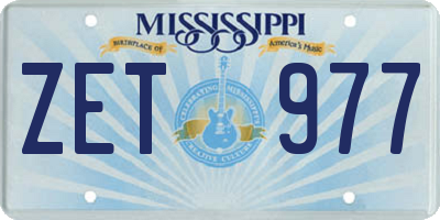 MS license plate ZET977