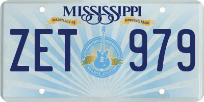 MS license plate ZET979