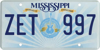 MS license plate ZET997