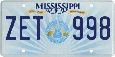 MS license plate ZET998