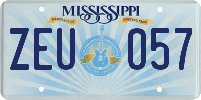MS license plate ZEU057