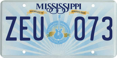 MS license plate ZEU073