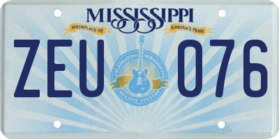 MS license plate ZEU076