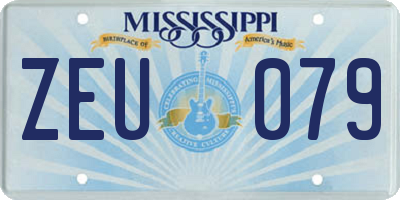 MS license plate ZEU079