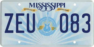 MS license plate ZEU083