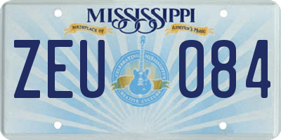 MS license plate ZEU084